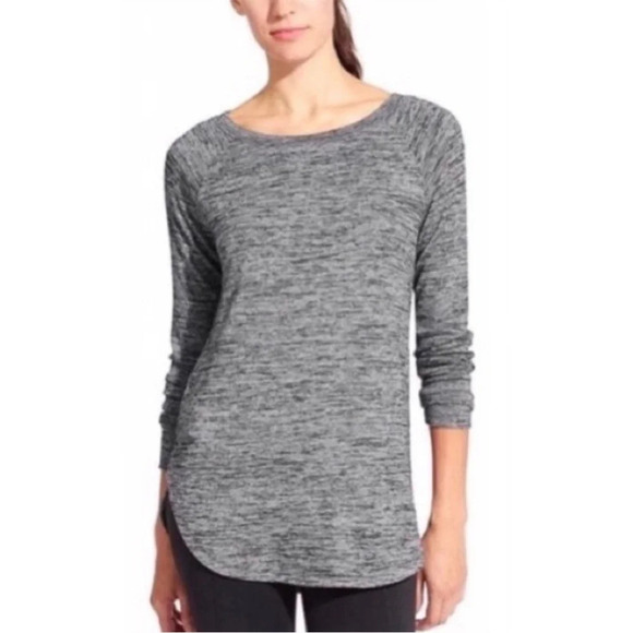 Athleta Luxe Pose Gray Heathered Long Sleeve Tee - Picture 1 of 6